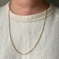 Danish Vintage 1.6mm Solid 14k Gold Biker Link Necklace – 24.75 Inch Length