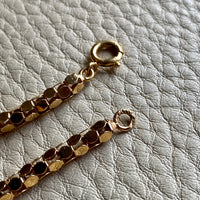 Honeycomb link necklace - Vintage 18k yellow gold, 17.25 inch length