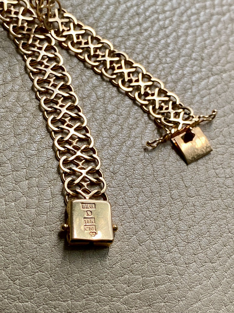 Unique! Figure 8 link bracelet in 18k gold - Swedish vintage 1977 - 7.9 inch length