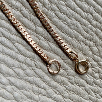 18k gold handmade vintage Swedish graduated curb link necklace - Stunning LONG 30 inch length - made 1957-1963