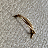 14k Gold Antique Graduated Seed Pearl Crescent Moon Brooch - Medium