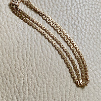 Midcentury era 14k gold Virola Link - Double strand bracelet - 7.25 inch length