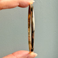 1975 Swedish Vintage 18k Gold Circular Solid Bangle - 7.8 inch interior circumference