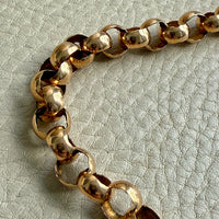 1903 Swedish Antique 18k Gold Chubby Rolo Chain Necklace with Bolt Clasp – 11.25 inches