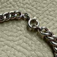 Midcentury Vintage Silver Chubby Curb Necklace - hollow links - 16.4 inch length