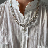 CHUNKY Vintage Sterling Silver Biker Chain Necklace - 19.5 inch length