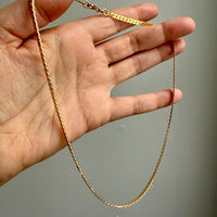 EXCELLENT! Vintage Italian 18k gold special tight curb chain mirrored necklace by Balestra- 17 inch length
