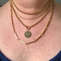 1937 "Inge" 18k Gold Engraved Round Medallion Pendant for Necklace - Scandinavian Vintage