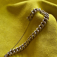 Antique Silver Bernhard Hertz Hollow Puffy Curb Link Bracelet - 6.9 inch interior circumference