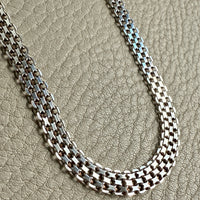 Vintage Sterling silver x-link necklace - 17 inch length