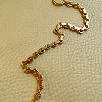 1930s Swedish Vintage 18k Gold Chunky Wide Watch Chain Bracelet or Necklace Extender with Bolt Clasp