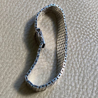 1975 Sterling silver brick link bracelet - Falköping, Sweden - 7.25 inch length