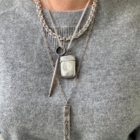 European Antique Silver Pendant - Match / Vesta Case - 3.5 inch length