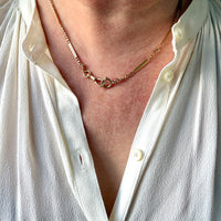 Antique Scandinavian 18k Gold Curb & Bar Link Watch Chain Necklace – 18.25 Inch Length