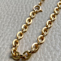 Vintage Italian UnoAErre Biker Link Chain Bracelet in 18k Gold - 7 inch length