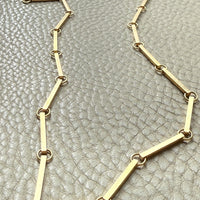 1979 Signed Swedish Vintage Bar Link Necklace 18k Gold, 29 gram – 20.5 Inch Length