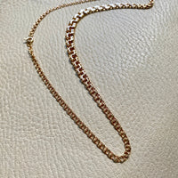 1977 Swedish 18k Gold necklace - Graduated double link chain - 17 inch length