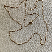 18k Gold Vintage Skinny Biker Link Chain Necklace - 25 inch length