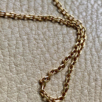 14k Gold Vintage Skinny Biker Link Chain Necklace - 23.1 inch length