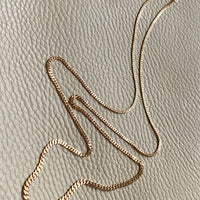 18k gold handmade vintage Swedish graduated curb link necklace - Stunning LONG 30 inch length - made 1957-1963