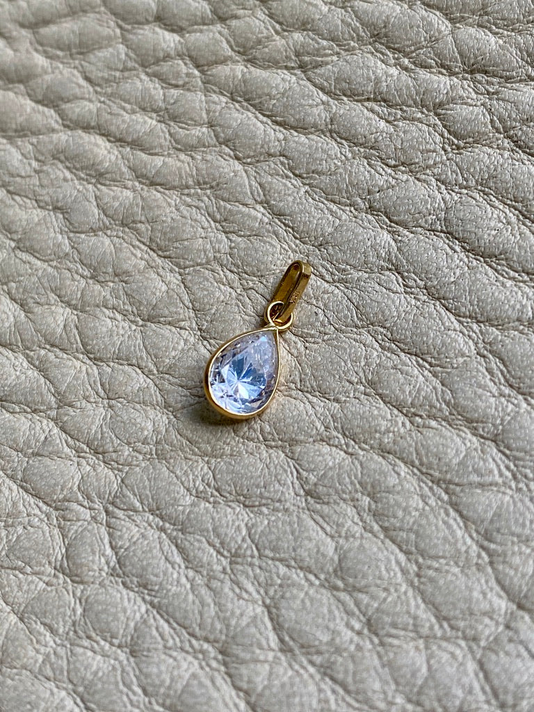 Petite 18k gold crystal pendant or charm