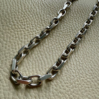 CHUNKY Vintage Sterling Silver Biker Chain Necklace - 21.3 inch length