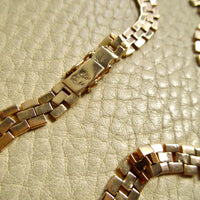 SILKY! Midcentury Italian Brick Link Necklace 18k Gold – 18.5 Inch Length