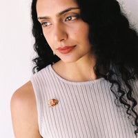 18k Gold Tropical Fish Brooch with Enamel Detail and Ruby Eye