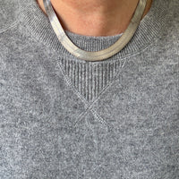 Italian Sterling Silver Herringbone Chain Necklace – 18.5 Inch Length