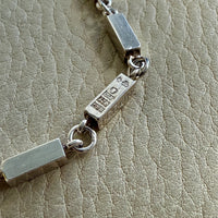 Fabulous 1975 Sterling Silver EXTRA LONG Curb Chain with Bar Link Necklace - 50.5 inch length