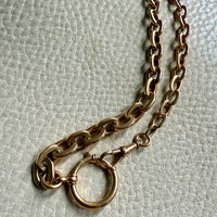 18k Gold Antique Biker Link Watch Chain Necklace Extender or Bracelet with Large Bolt Clasp - 11.2 inch length