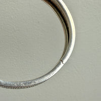 Swedish Vintage Textured Hinged Bangle in Silver- 7 inch interior circumference
