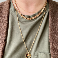 23k and 18k gold Swedish handmade heart pendant - early 20th century era