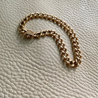 1932 Puffed curb link bracelet in 18k gold - by Gustaf Möllenborg - 8.25inch length