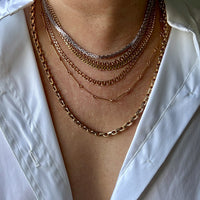1923-1965 Swedish 18k gold pressed curb link necklace, graduated width - 17.3 inch length