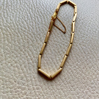Extraordinary! Antique 18k gold slotted link bracelet - 7 inch length