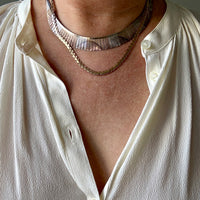 Italian 1950s/60s era Sterling Silver Cleopatra Collar Necklace - 16.2 inch length