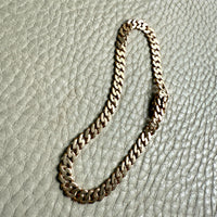 SILKY! 1960 Pressed curb link 18k yellow gold bracelet - 7.3 inch length