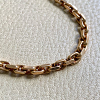 WHOA 45g Midcentury era biker link necklace! - solid 14k gold links- 16.5 inch length