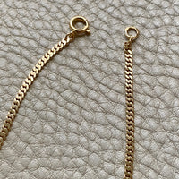 Midcentury Swedish 18k gold pressed curb link necklace, graduated width - 18 inch length