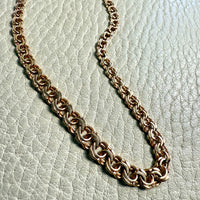 1965 Swedish 18k Gold Necklace - Graduated Double Link Chain Necklace - 17.4 inch length