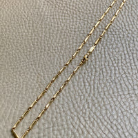 Vintage Italian 18k Gold Tubular Bar Link Necklace - 16.5 inch length