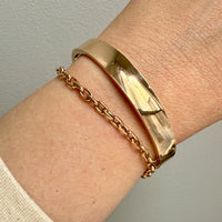 1960s era Vintage Danish 14k Gold Hinged Bangle Bracelet – 7 inch Interior Circumference