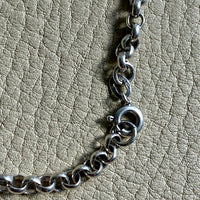 Vintage Silver Swedish Rolo Link Necklace- 32.25 inch length