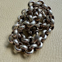 MEGA ROLO!! Heavy 228 gram Silver Rolo Link Necklace with Large Bolt Clasp - 17.5 inch length