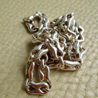 Vintage UK Sterling Silver Puffy Figure-8 Link Necklace 36g – 18 Inch Length