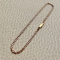 Victorian era 18k gold skinny pressed curb bracelet - 7.3 inch length