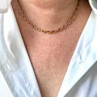 Vintage Swedish 18k Gold Graduated Elongated Link Necklace – 16.5 Inch Length