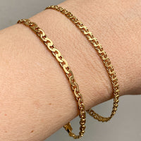 1944 Delicate 18k double-link solid gold bracelet - Göteborg, Sweden - 7.5 inch length