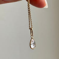 Petite 18k gold crystal pendant necklace - Vintage Swedish